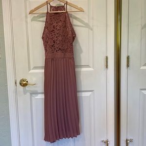 Mauve A line pleated dress